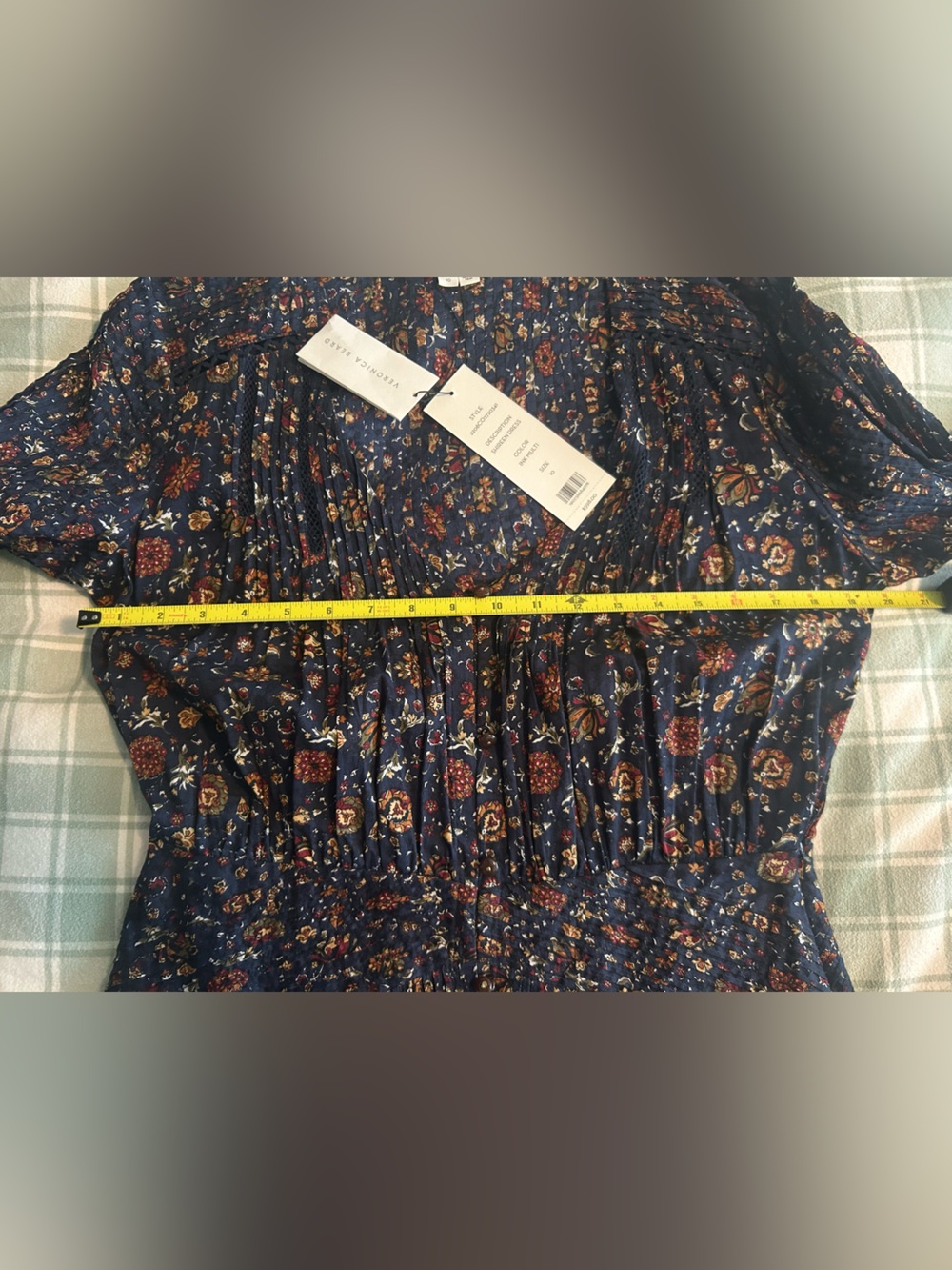Veronica Beard Navy Floral Shireen Midi Dress - Picture 7 of 8